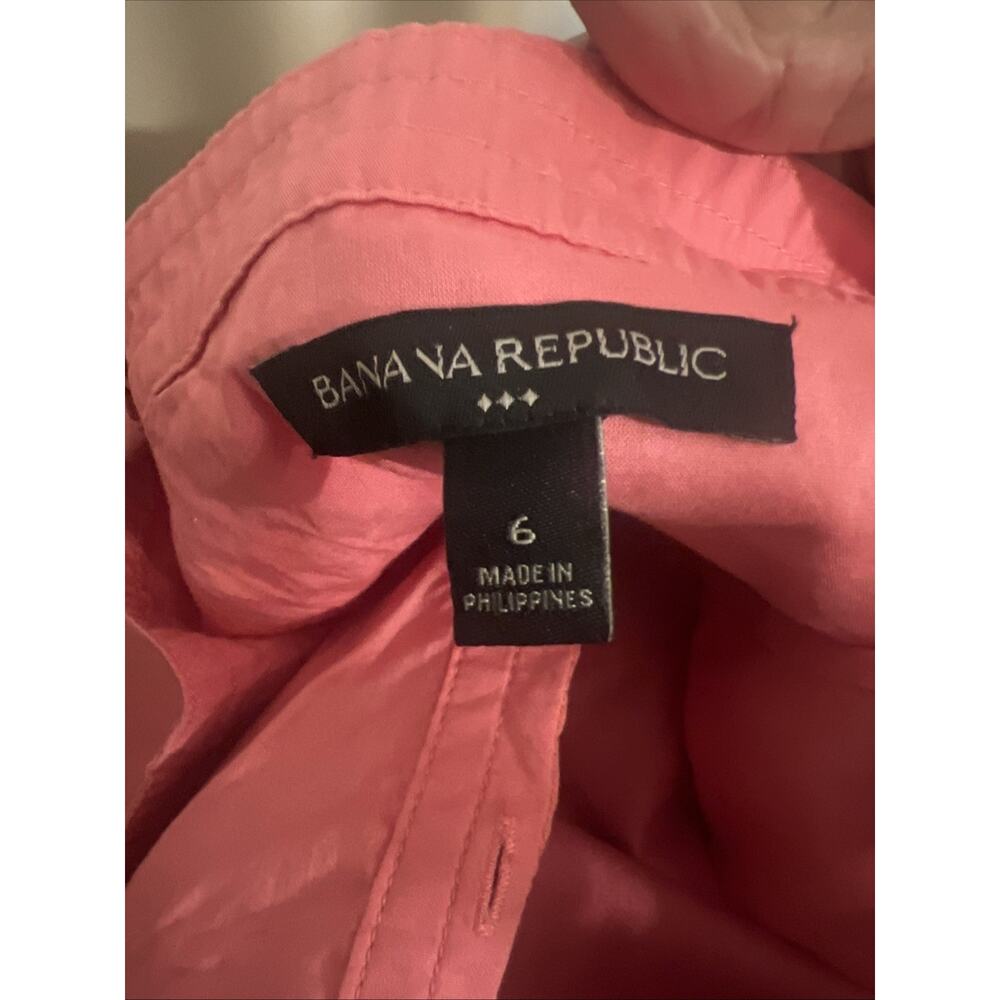 Banana Republic Cinched Waist Midi Tank Sundress Pink Size 6 Button Front Tiered - Picture 9 of 10